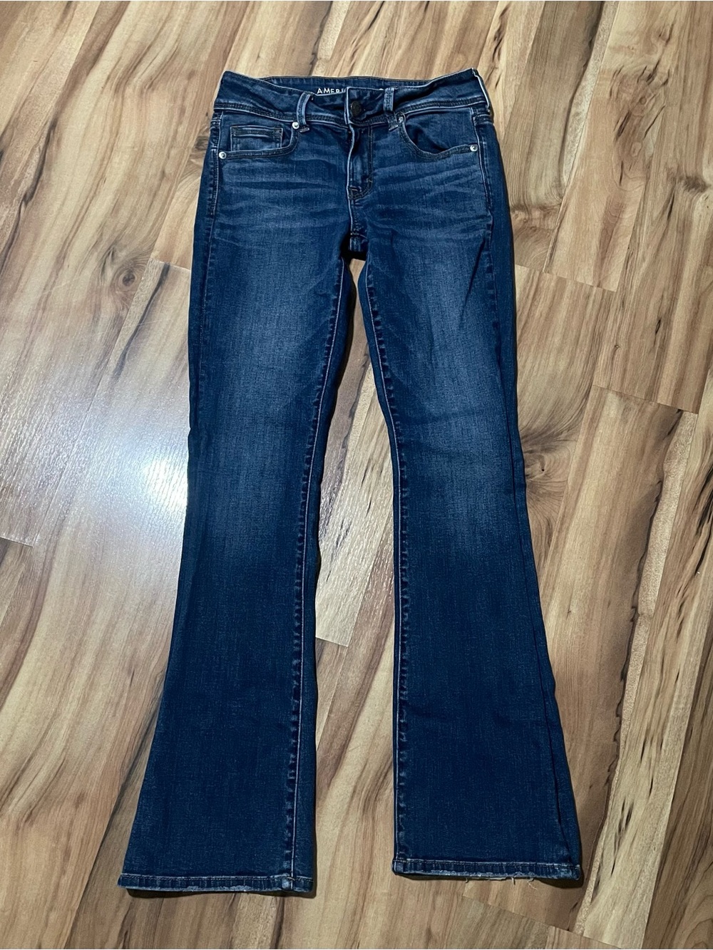 American Eagle AE Low/Mid Rise Kick Bootcut Jeans - Dark Wash Wash Sz 4